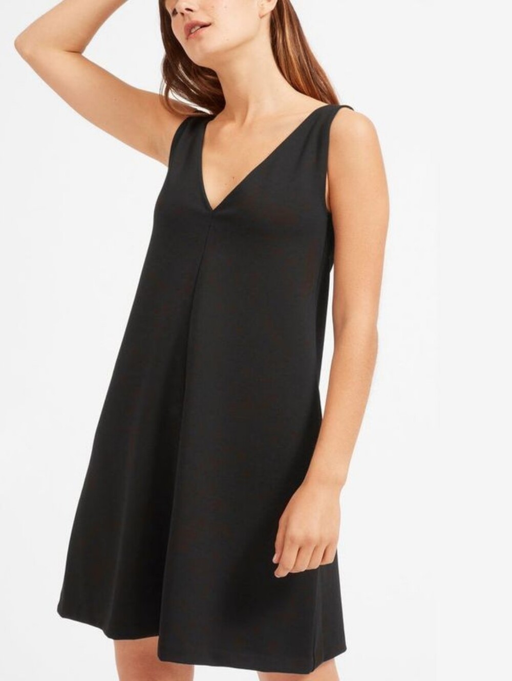 EVERLANE Black Classic The Deep V-Neck Sleeveless A-Line Mini Dress Size 4
